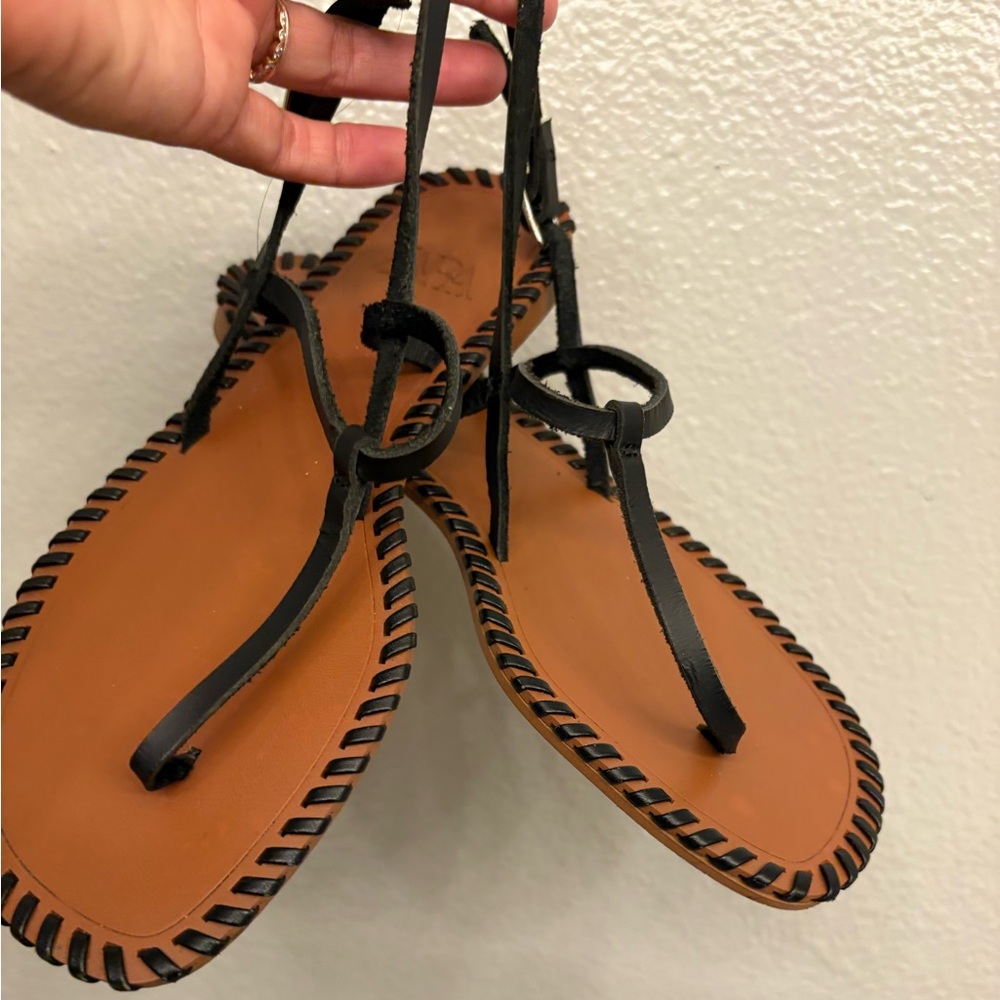 Zara Tan Leather Sandals